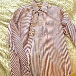 Hollister red/white striped shirt